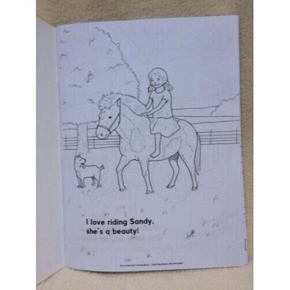 Coloring Book Farm Animals Childrens Homeschool Coloring Book Barnyard Rhymes - Picture 2 of 9